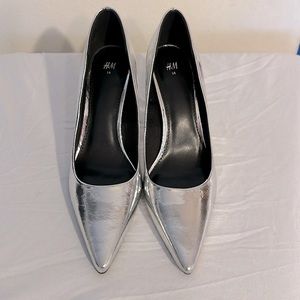 H&M Silver Foil Pumps Size 7